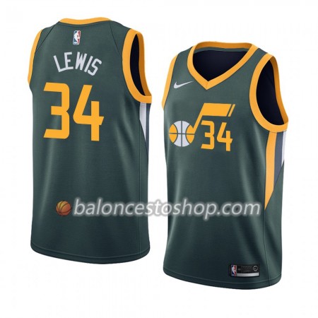 Camiseta Hombre NBA Utah Jazz Trey Lewis 34 2018-19 Nike Verde Swingman